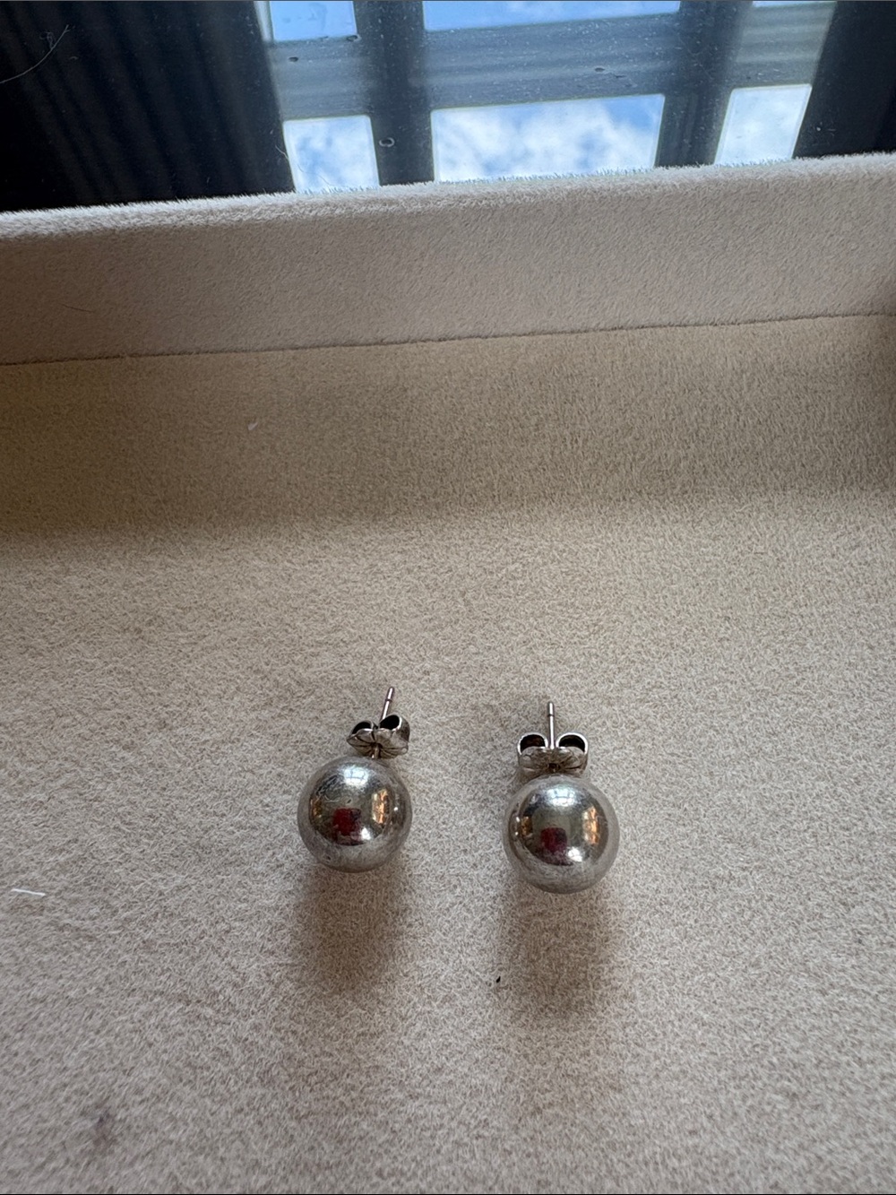 Tiffany & Co. Sterling Silver Ball Stud Earrings - Silver